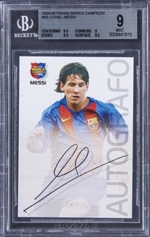 2004-05 Panini Barca Campeon #89 Lionel Messi Rookie Card - BGS MINT 9